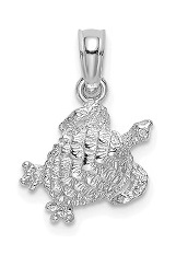 small sea turtle white gold baby charm